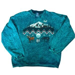 Vintage Lifestyles Vail Colorado Wildlife Mountain Sweatshirt Made in USA Large